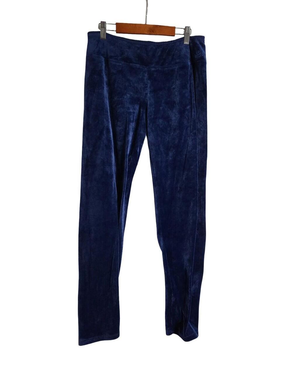 Cuddl Duds Double Plush Velor Navy Blue Leggings Size Medium